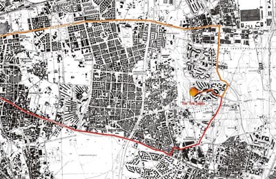 Cartografia della zona di Tor Tre Teste periferia romana