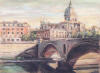 S. Giovanni dei Fiorentini e il Tevere, 2002 olio su tela 60x80 Pino Roman