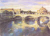 Ponte Vittorio e Castel SantAngelo, 2000 Olio su tela, cm 60x80 Pino Roman