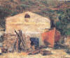 Cantiere a Scilla 1978 Olio su tela cm 50x40 Pino Roman